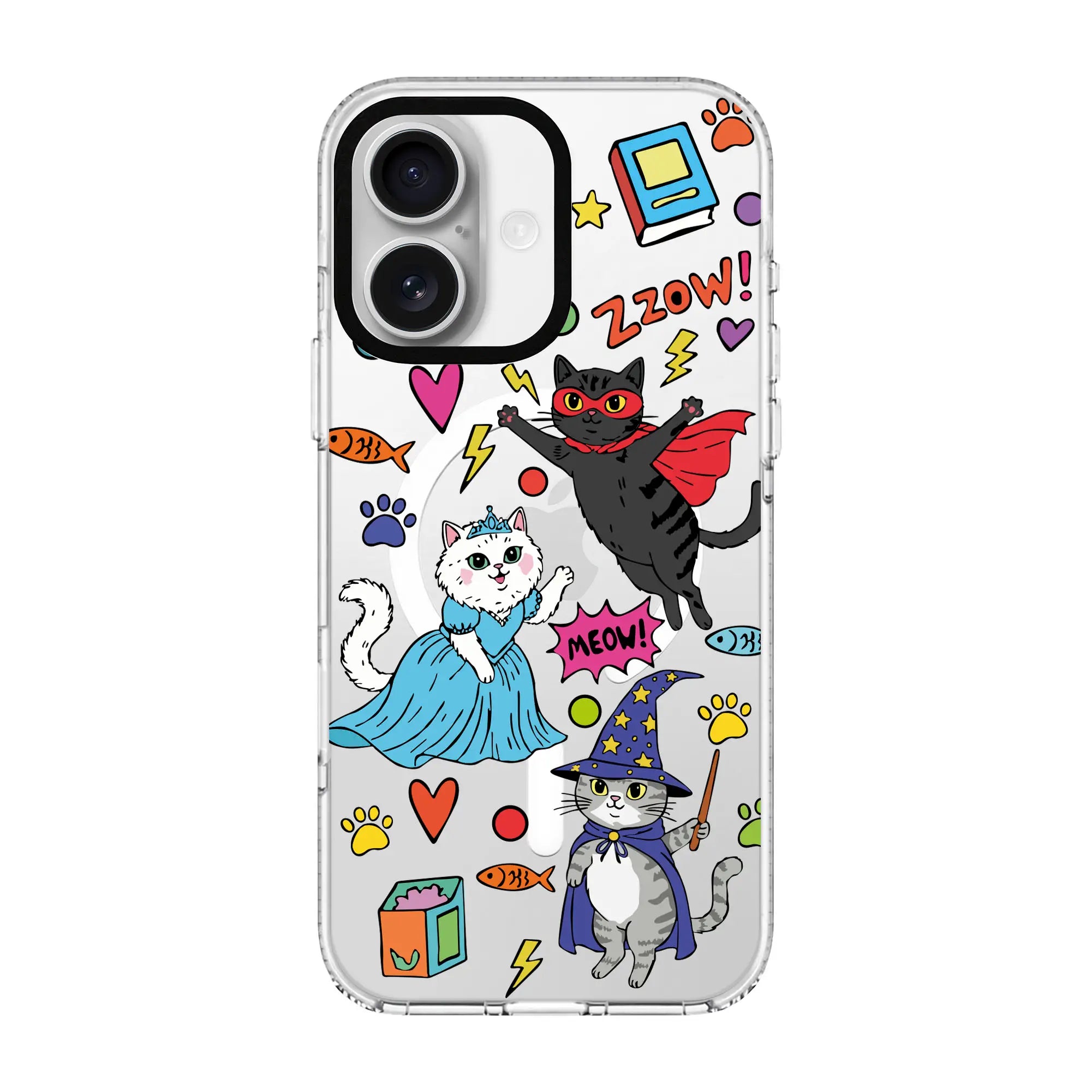 Fantastic Cats-Clear Kılıf Magsafe Özellikli - Iphone 16E