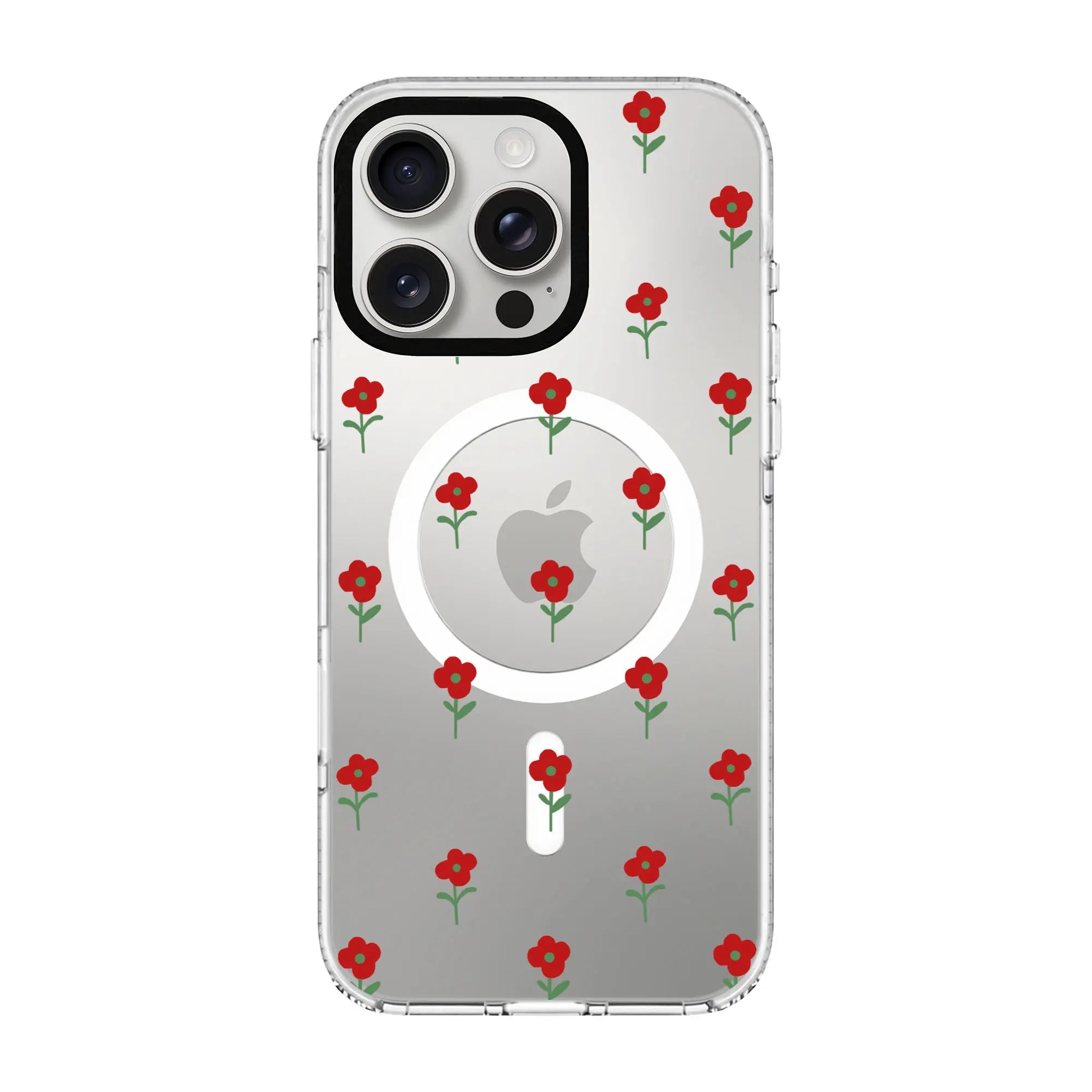 Flower Power-Clear Kılıf Magsafe Özellikli - Iphone 15 Pro Max
