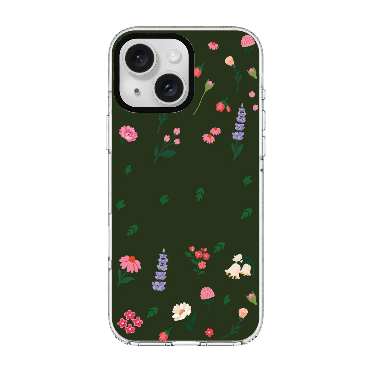 KiŞiYe Özel Little Blossoms Orman YeşiLi-Clear Kılıf Magsafe Özellikli - Iphone 15 Plus