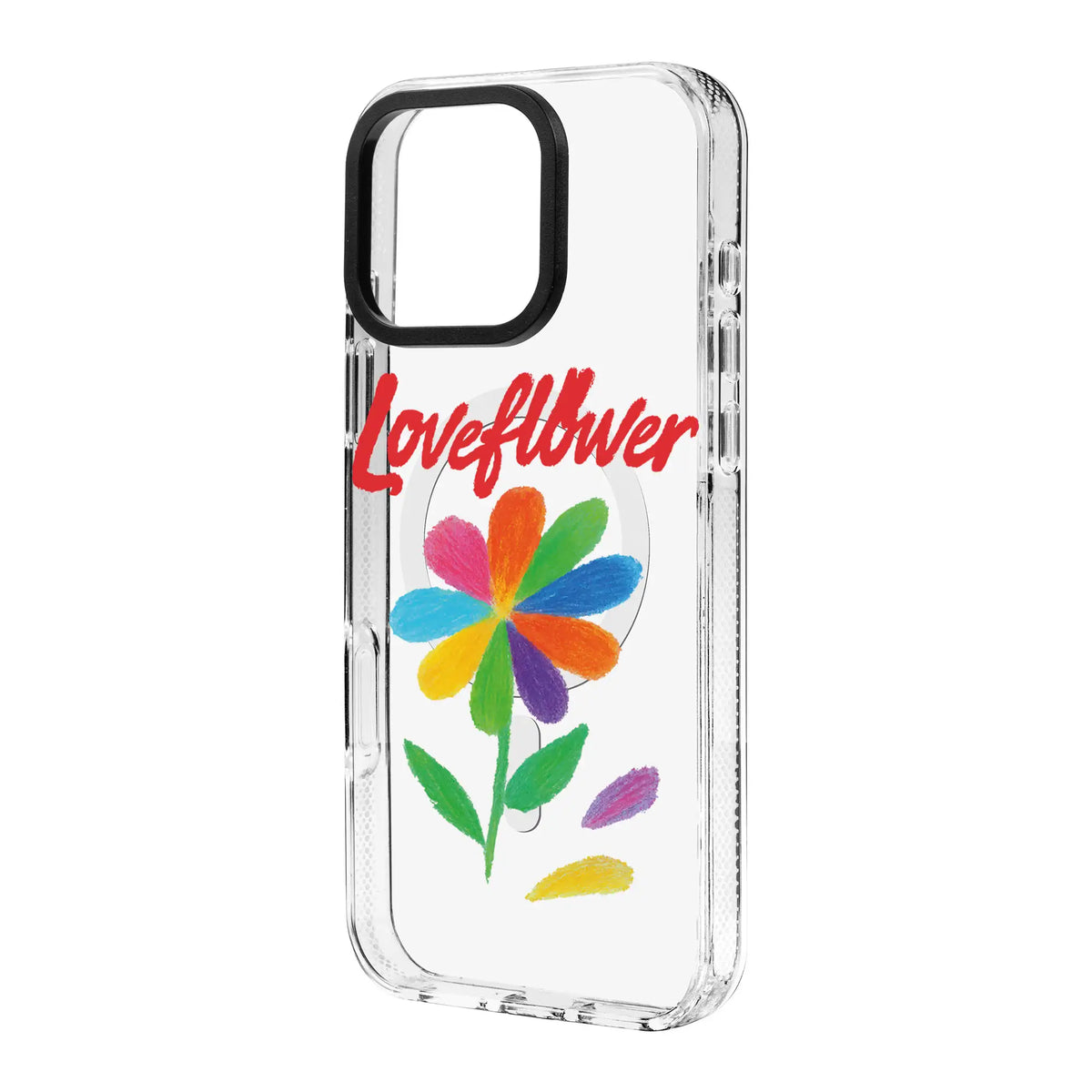 Love Flower-Clear Kılıf Magsafe Özellikli - Iphone 16 Pro Max