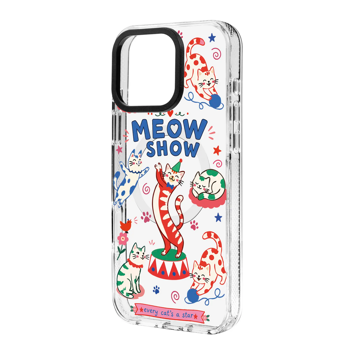 Meow Show-Clear Kılıf Magsafe Özellikli - Iphone 15 Pro Max