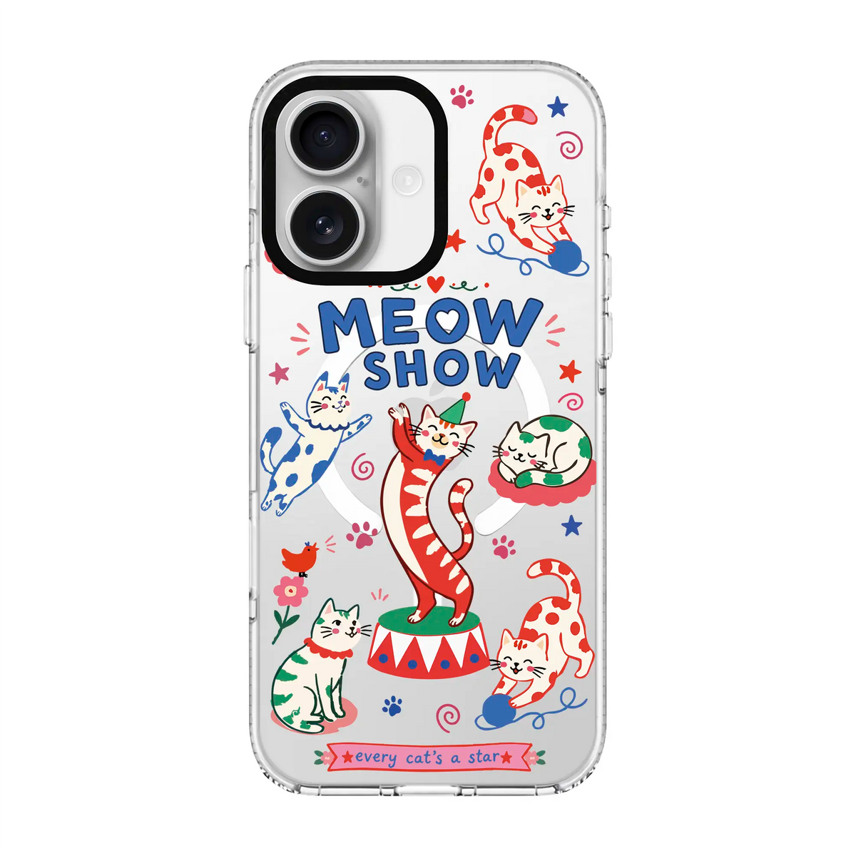 Meow Show-Clear Kılıf Magsafe Özellikli - Iphone 16E