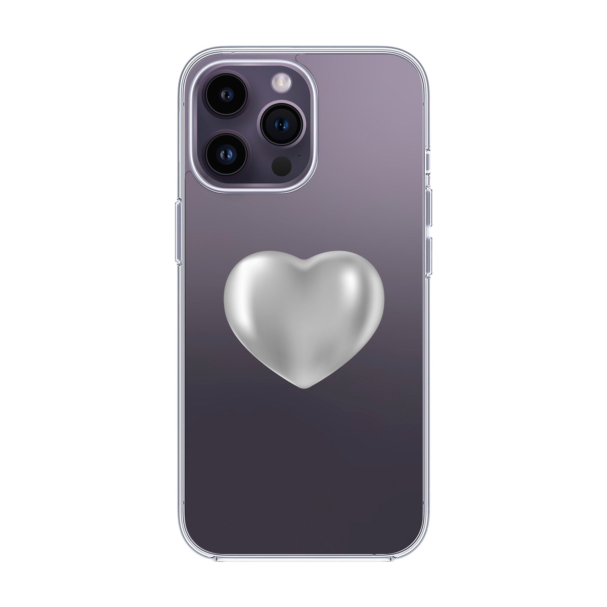 Silver Heart-Solid Kılıf - Iphone 15 Pro Max