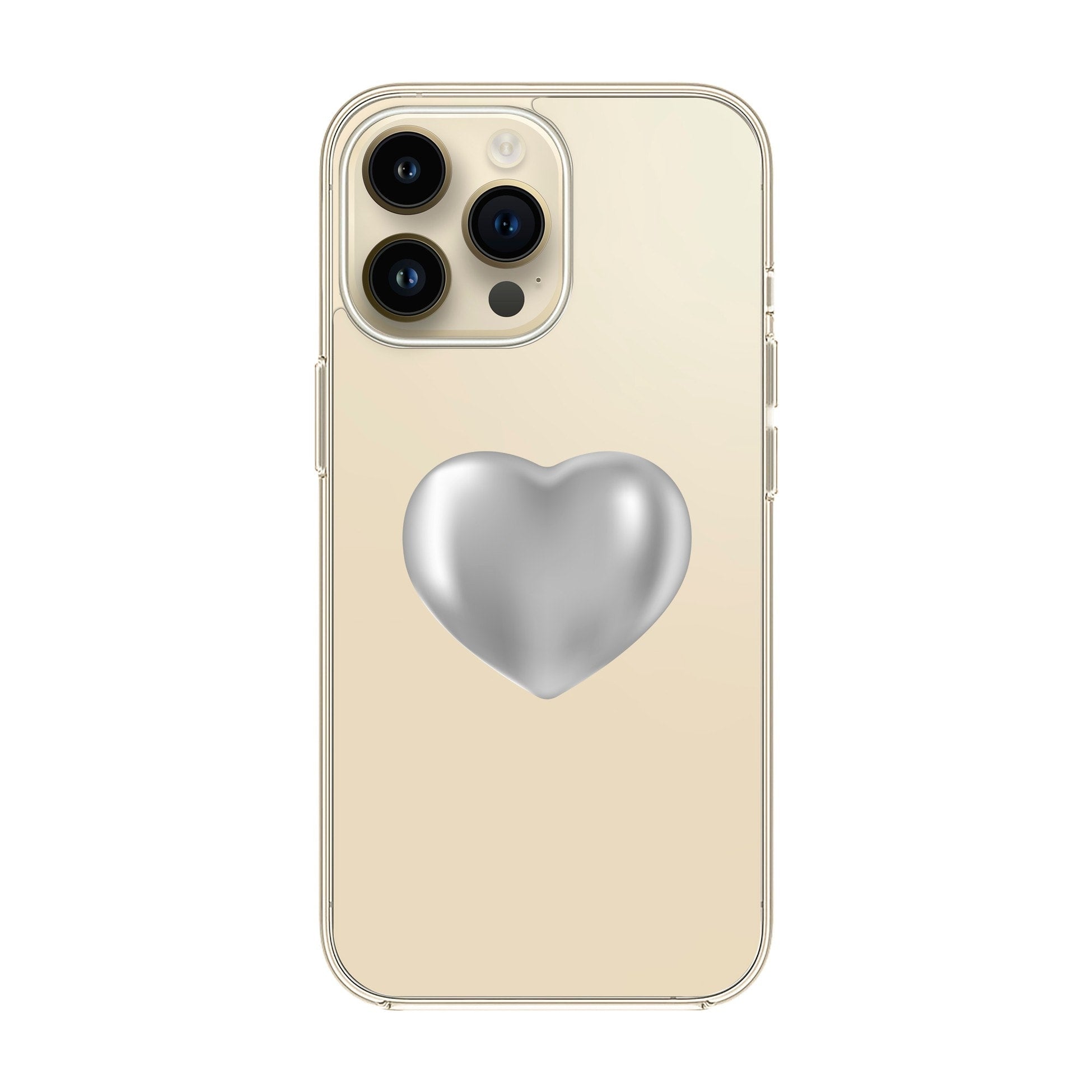 Silver Heart-Solid Kılıf - Iphone 15 Pro Max