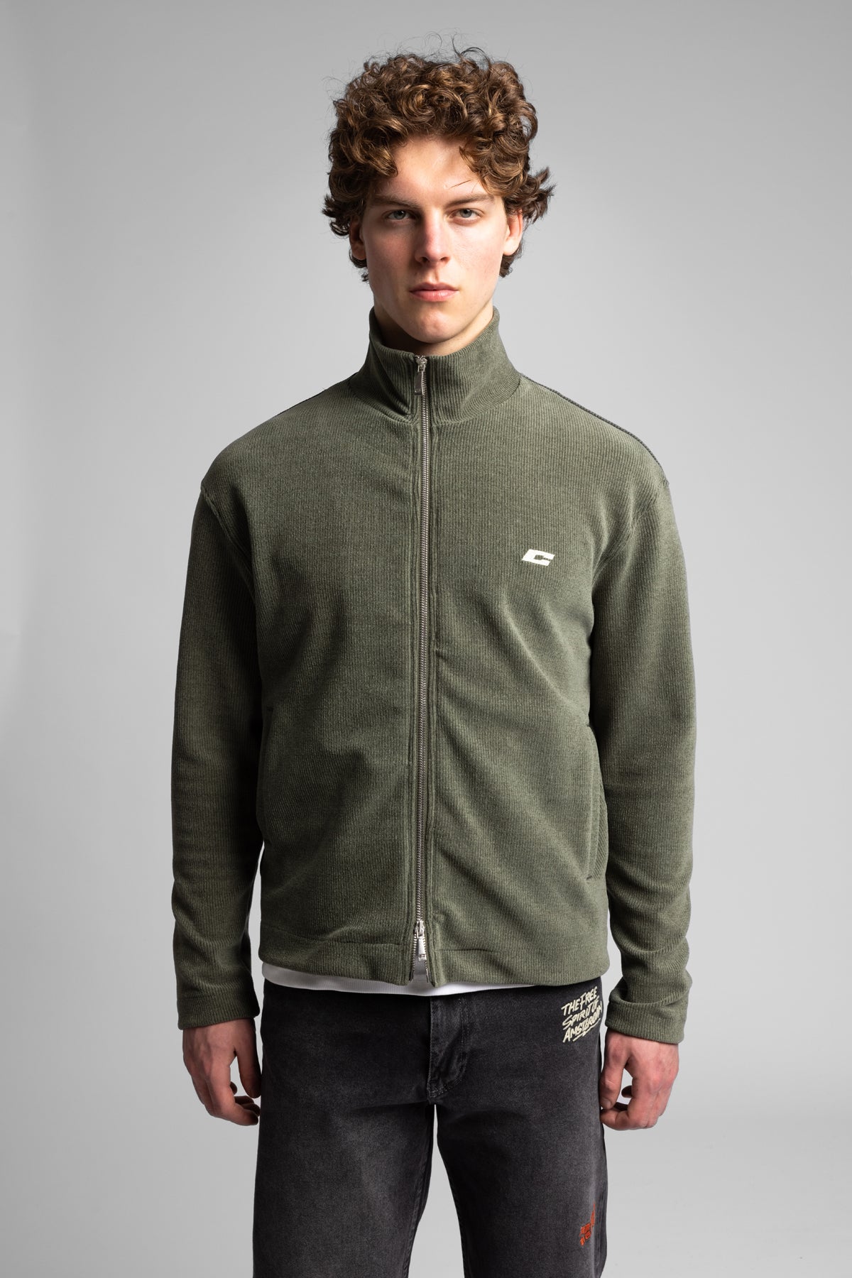 Catch-Dik Yaka Fermuarlı Fitilli Sweatshirt-Sweatshirt-3-milagron.live
