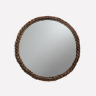 Treccia Doğal Rattan Örgülü Oval Ayna