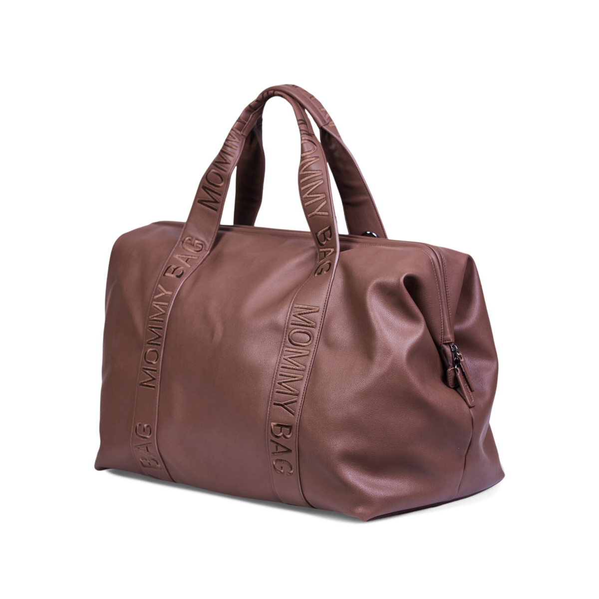 Mommy Bag Çanta, Signature Vegan Deri Koyu Kahve