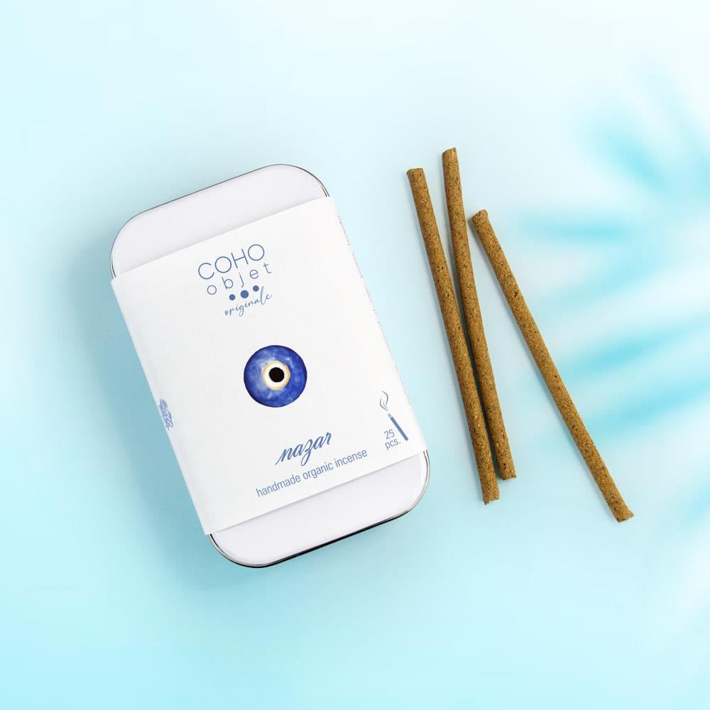 Coho Objet-Coho Box Nazara Karşı Tütsü & Meditation Bakır Tütsülük Hediye Seti-COHO Box Hediye Kutuları-4-milagron.live