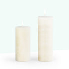 Coho Objet-Coho Lumina Rustic Krem Silindir Mum 20&15 Cm 2 Li Set-Lumina Serisi Mumlar-1-milagron.live