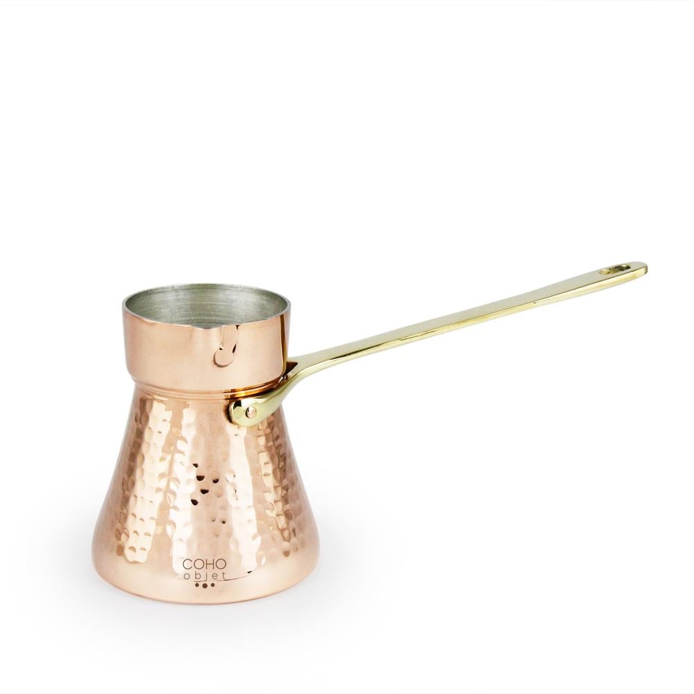 Coho Objet-Coho Lux Hatır Dövme Bakır Türk Kahvesi Cezvesi L-Artisan Serisi Bakır Cezveler-1-milagron.live