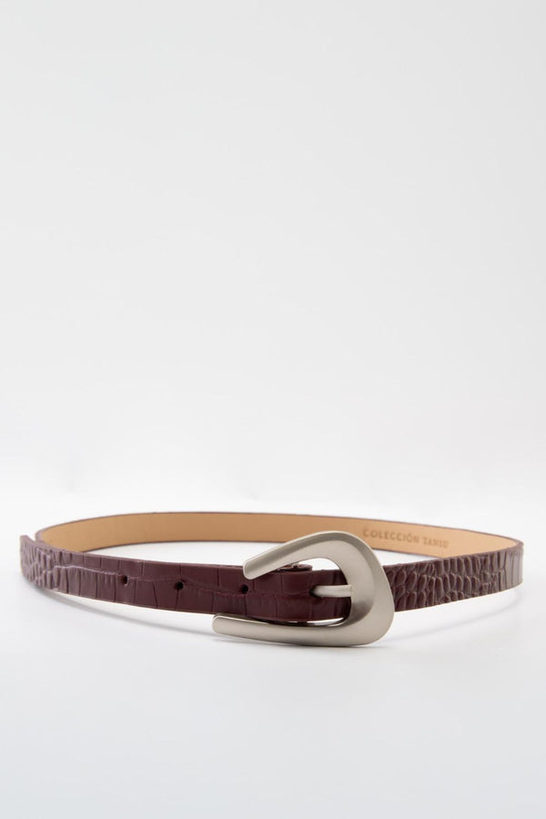 Pierre Bordeaux Leather Belt | Silver Buckle