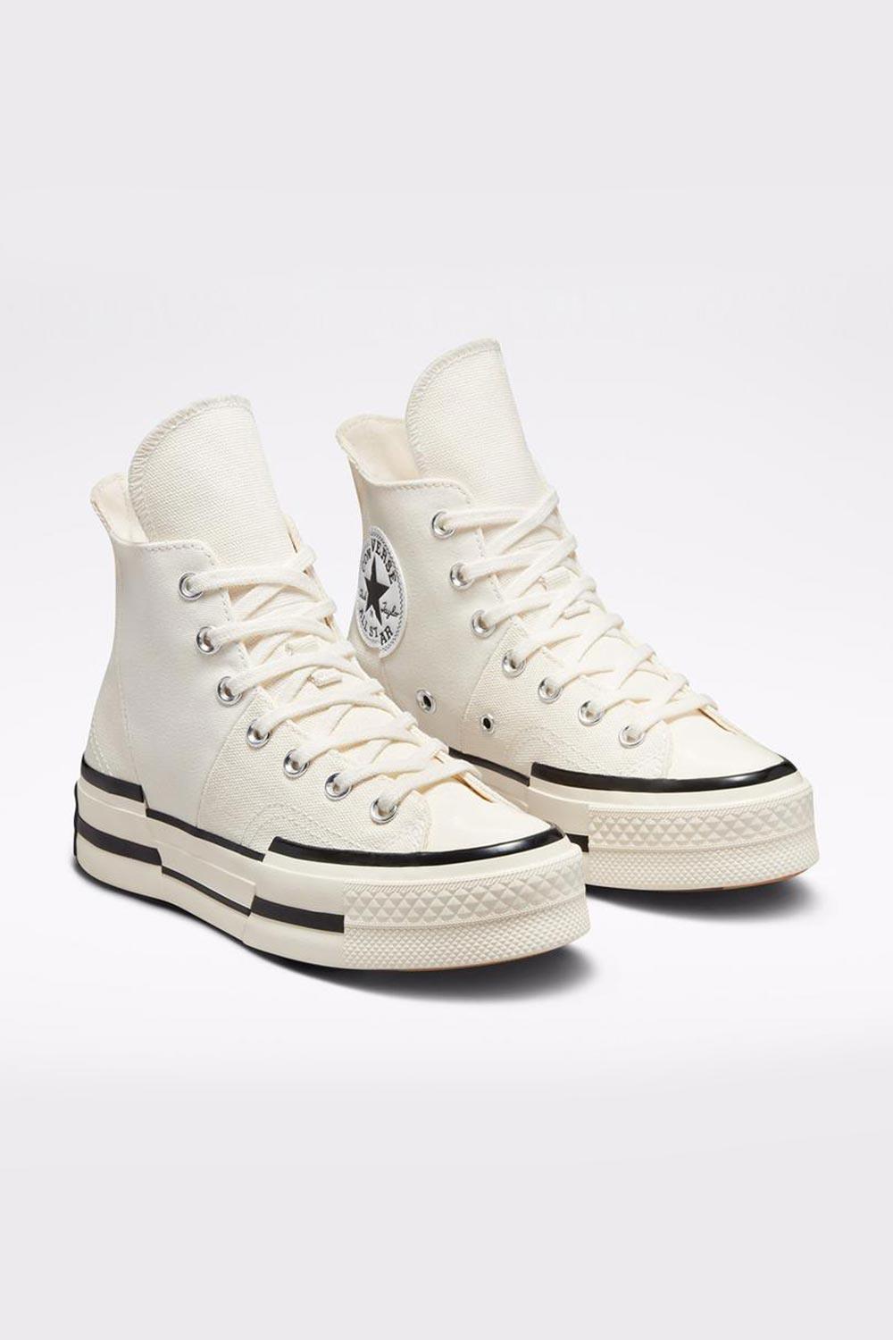 Converse-Chuck 70 Plus Hi Canvas Egret/Black-Sneakers-4-milagron.live