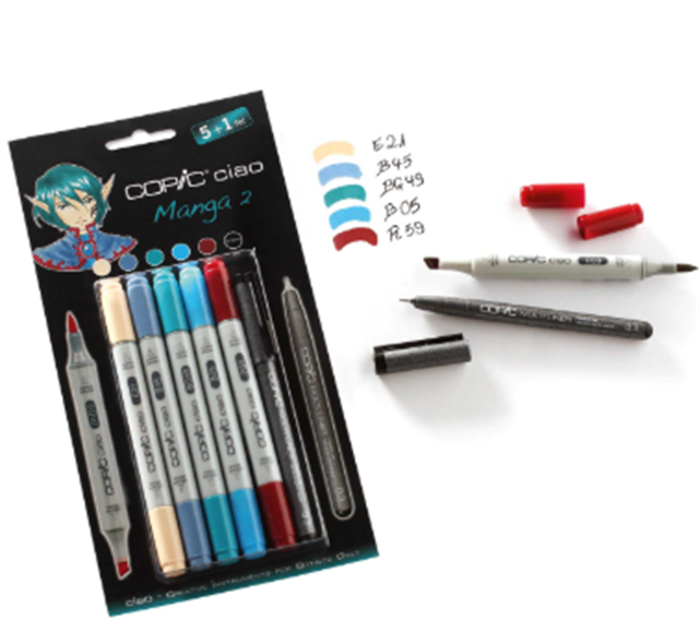 Copic-Ciao Marker Çizim Kalemi Seti 5+1 Set Manga 2-Çizim Kalemi-1-milagron.live