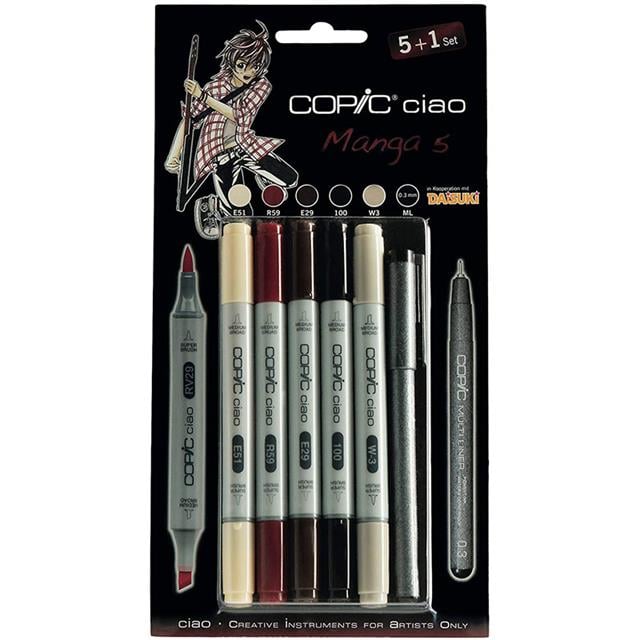 Copic-Ciao Marker Çizim Kalemi Seti 5+1 Set Manga 5-Çizim Kalemi-2-milagron.live