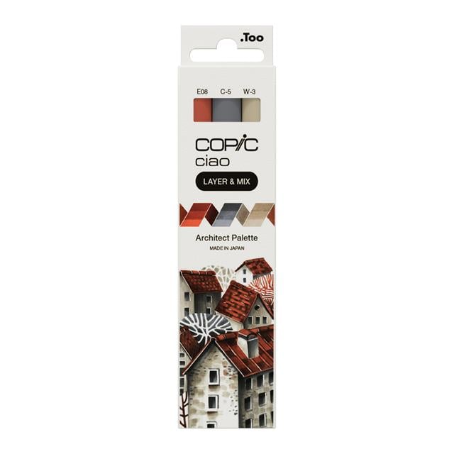 Copic-Copic Ciao 3'lü Layer & Mix Set Architect Palette-Kalem Seti-1-milagron.live