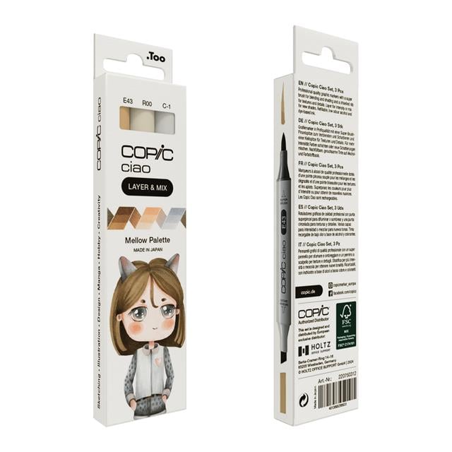 Copic-Copic Ciao 3'lü Layer & Mix Set Mellow Palette-Kalem Seti-2-milagron.live