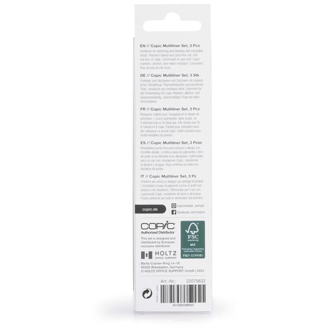 Copic-Copic Multiliner 3'lü Siyah Set Broad-Kalem Seti-2-milagron.live