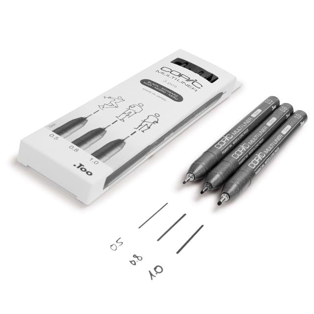 Copic-Copic Multiliner 3'lü Siyah Set Broad-Kalem Seti-3-milagron.live