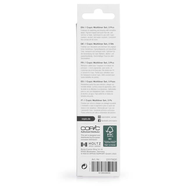 Copic-Copic Multiliner 3'lü Siyah Set Medium-Kalem Seti-2-milagron.live