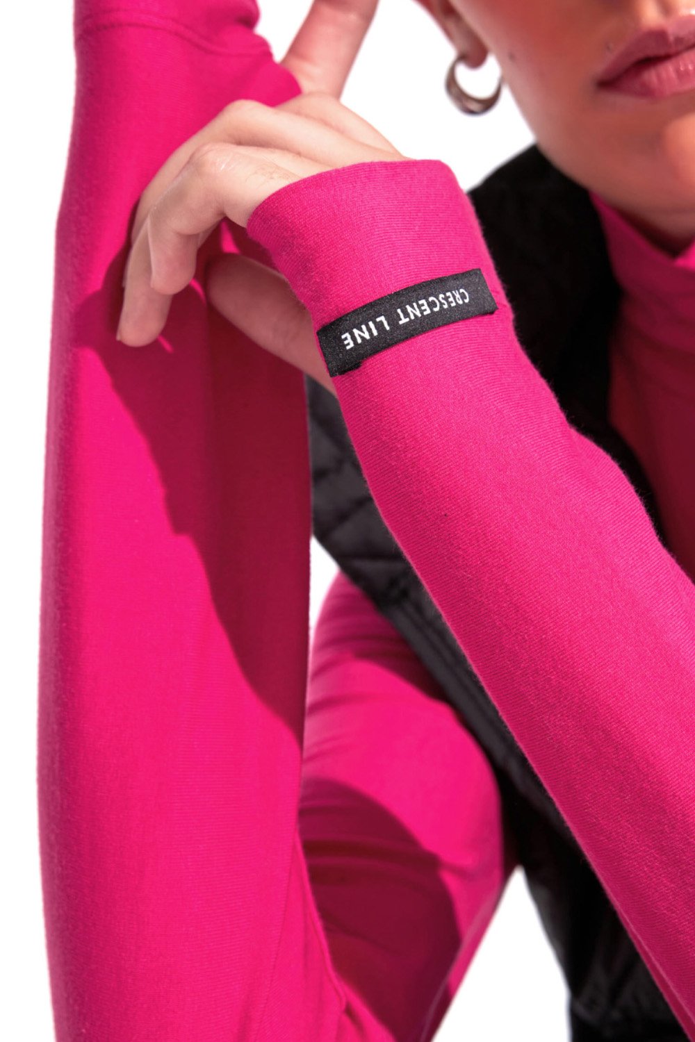 Crescent Line-Shadow Bodysuit Pembe-Bodysuit-5-milagron.live