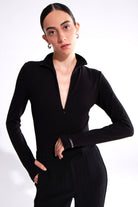 Crescent Line-Shadow Bodysuit Siyah-Bodysuit-1-milagron.live