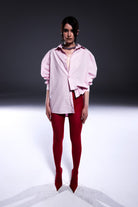 Death Is Easy-Baby Pink Button Down Oversize Shirt-Gömlek-1-milagron.live