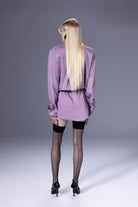 Death Is Easy-Bright Pink Shirt Dress-Elbise-3-milagron.live