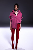 Death Is Easy-Hot Pink Button Down Oversize Shirt-Gömlek-1-milagron.live