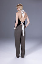 Death Is Easy-Khaki Pleated Pants-Pantolon-2-milagron.live