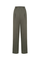 Death Is Easy-Khaki Pleated Pants-Pantolon-3-milagron.live
