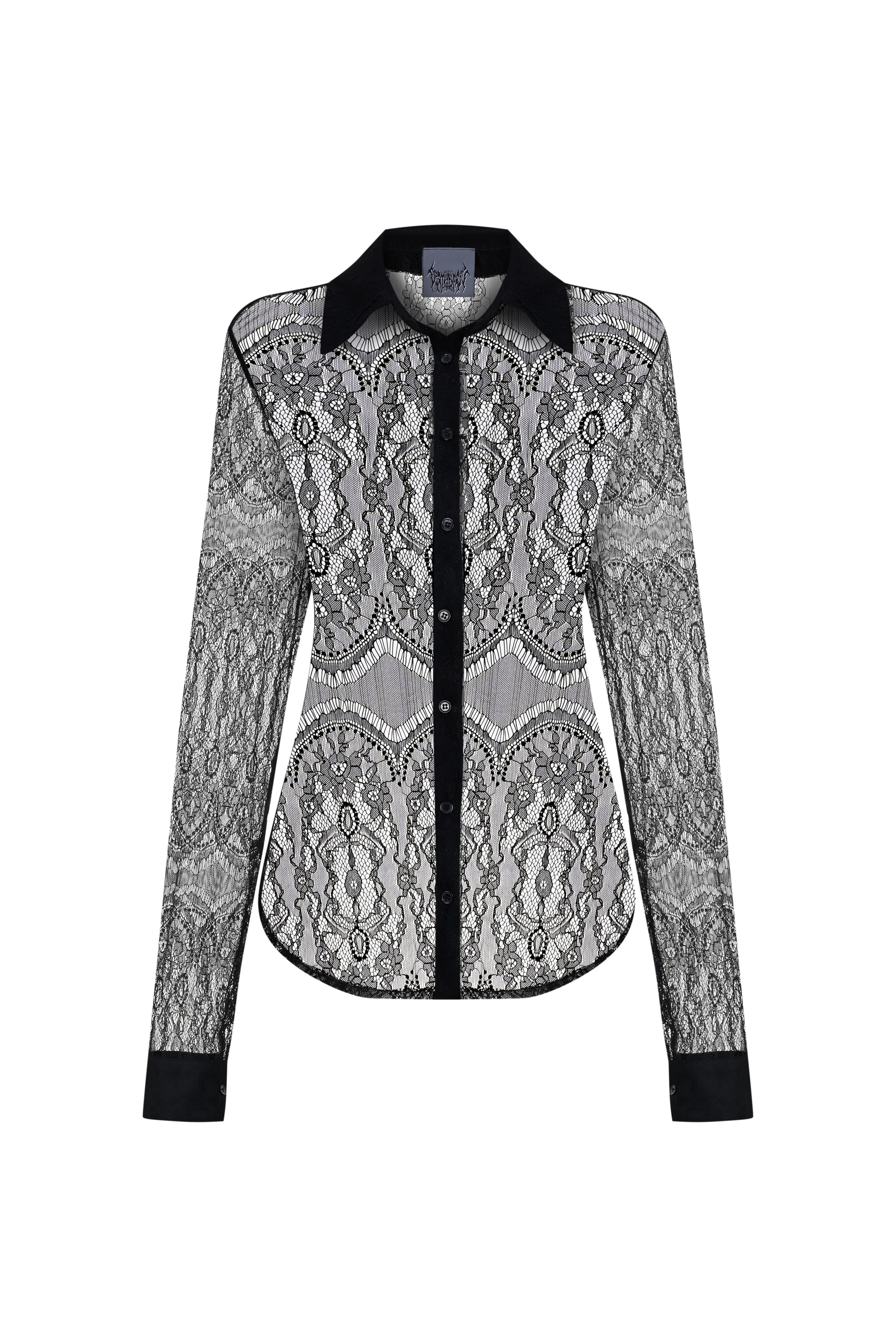 Death Is Easy-Lace Button Down Shirt-Gömlek-4-milagron.live