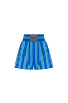 Death Is Easy-Turquoise Blue Striped Boxer Shorts-Şort-1-milagron.live
