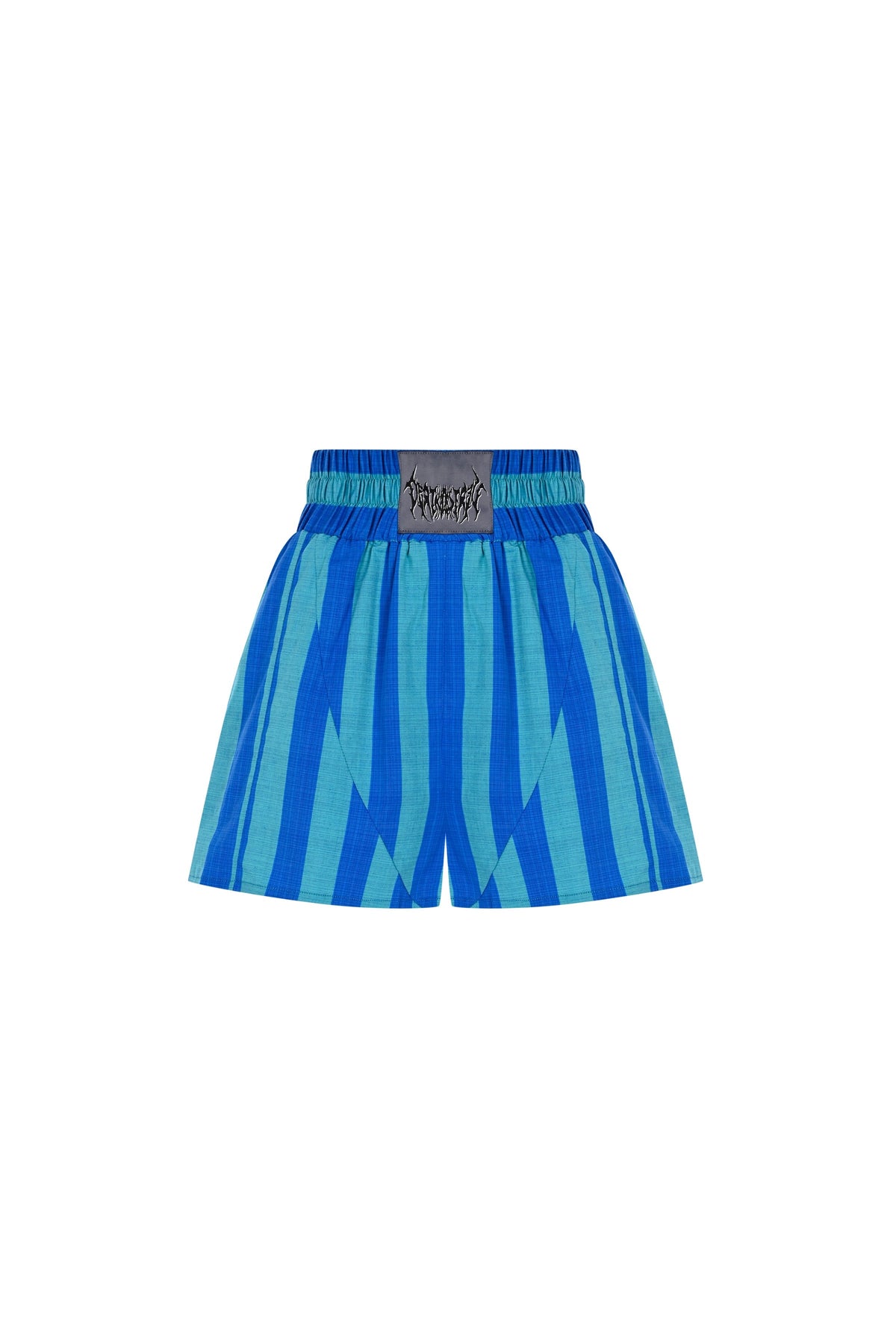 Death Is Easy-Turquoise Blue Striped Boxer Shorts-Şort-1-milagron.live