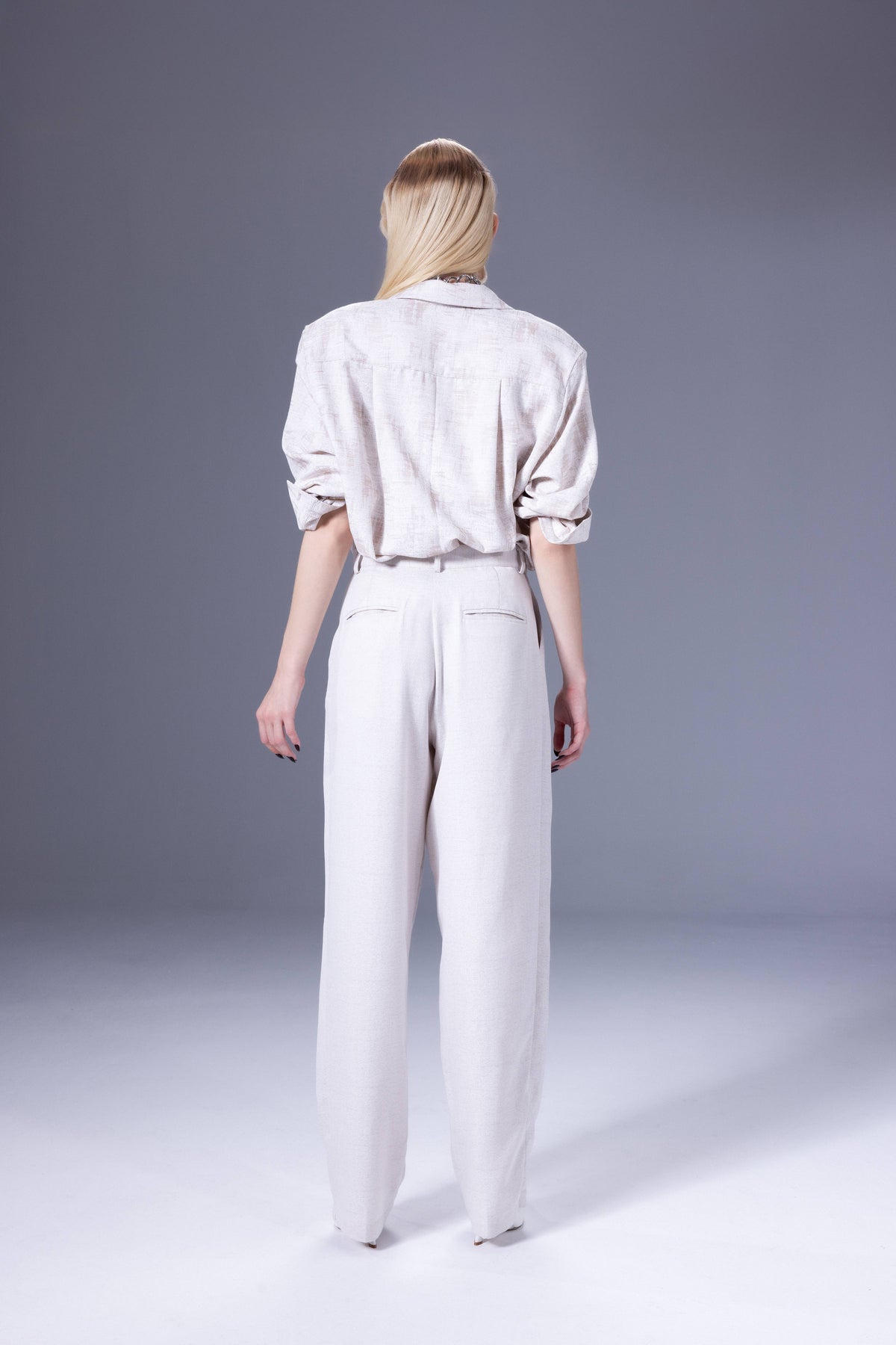 Death Is Easy-Vanilla Pleated Cotton Pants-Pantolon-2-milagron.live