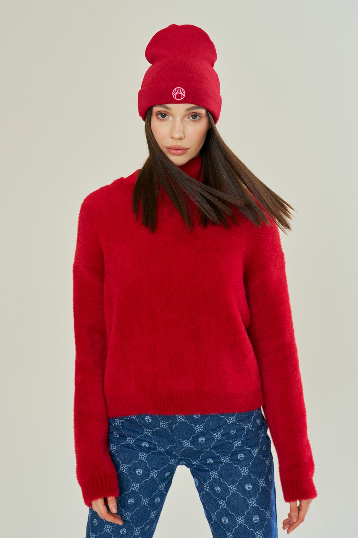 Declara-Hot Roseberry Oversize Iconic Knit-Top-1-milagron.live