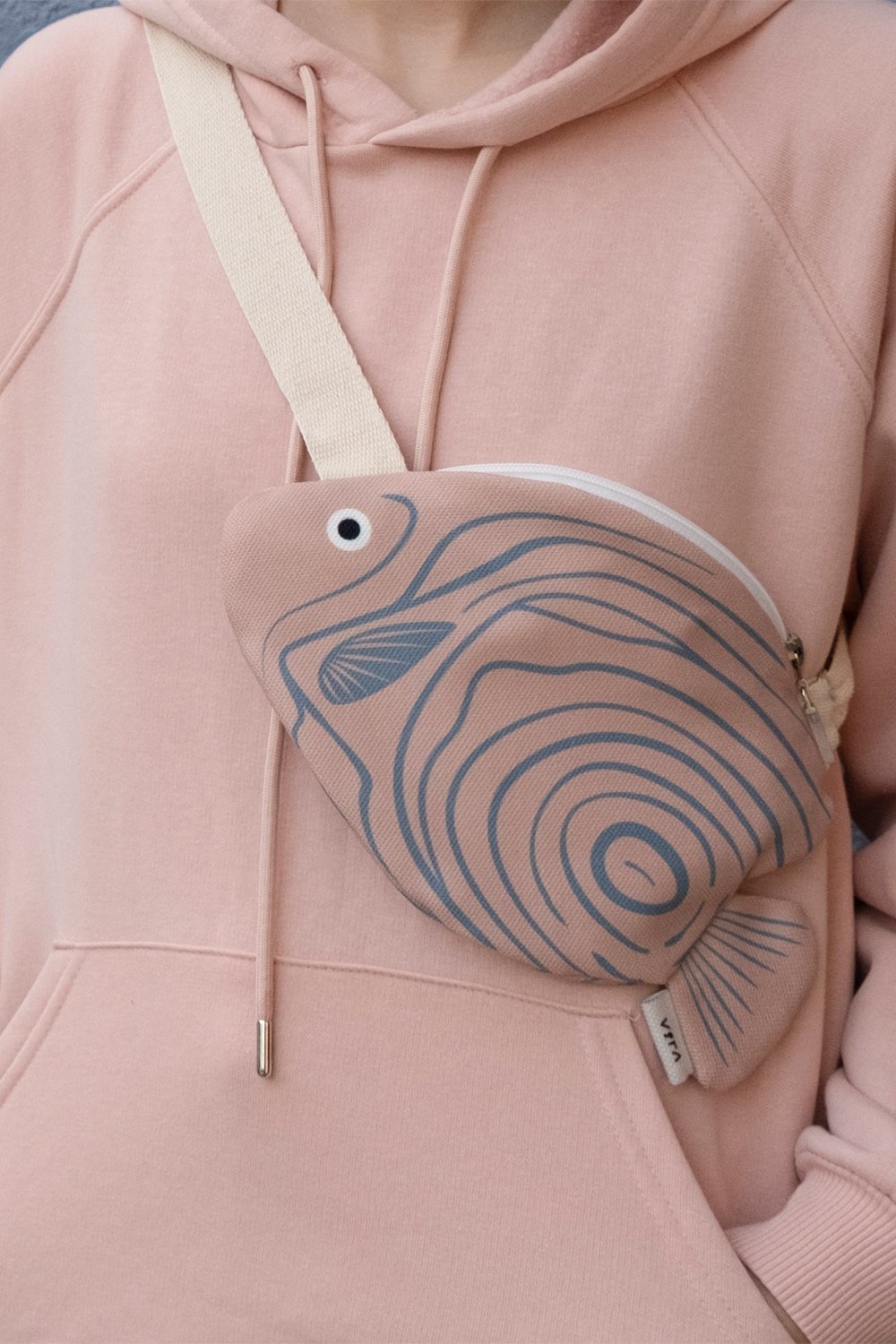 Design Vira-Pink Emperor Angelfish-Bel Çantası-1-milagron.live