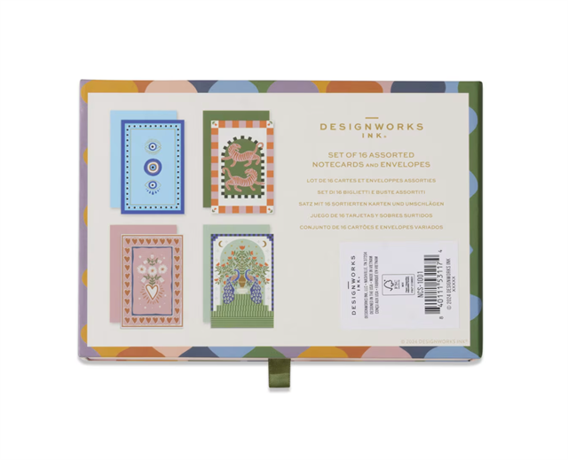 Designwork Ink-Designworks Ink Adopo Notecard Set 16'lı Set Eye, Tiger, Heart, Peacock-Aksesuar-3-milagron.live