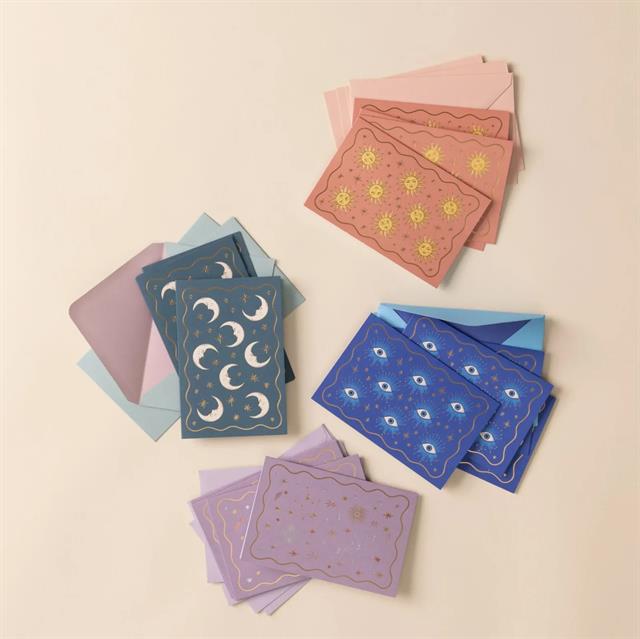 Designwork Ink-Designworks Ink Celestial Notecards Set Of 16'lı Set A Trip To The Moon-Aksesuar-2-milagron.live
