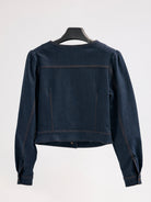 Diagonal-Denim Bomber Ceket (Lacivert)-CEKET-3-milagron.live