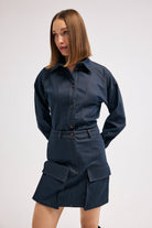 Diagonal-Denim Lacivert Etek-Etek-1-milagron.live