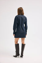 Diagonal-Denim Lacivert Etek-Etek-10-milagron.live