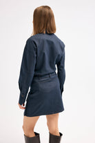 Diagonal-Denim Lacivert Etek-Etek-6-milagron.live