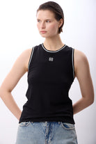 Diagonal-Kontrast Çizgili Ribanalı Atlet-T-Shirts-5-milagron.live