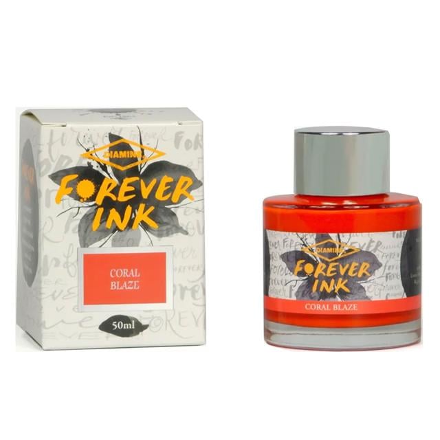 Diamine-Forever Permanent & Waterproof Pigment Şişe Mürekkep 50ml Coral Blaze-Şişe Mürekkep-1-milagron.live