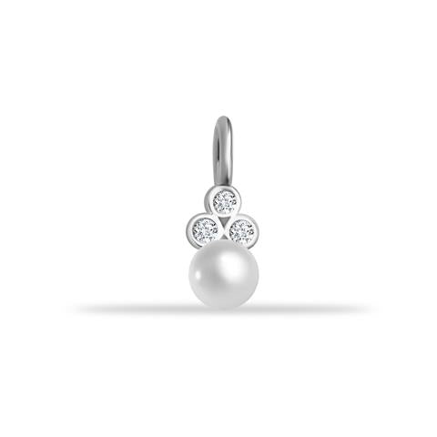 14 Ayar Altın 3 Taşlı İncili Motifli Minimal Charm