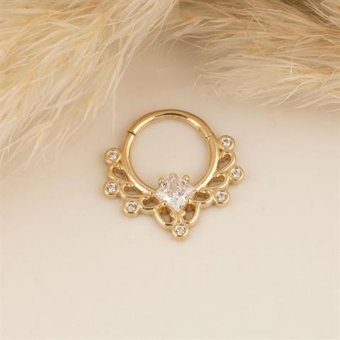 14 Ayar Altın Aurélia Minimal Halka Piercing