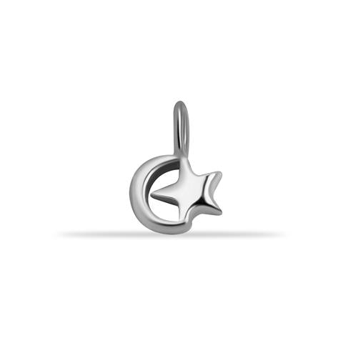 14 Ayar Altın Ay Yıldız Motifli Minimal Charm