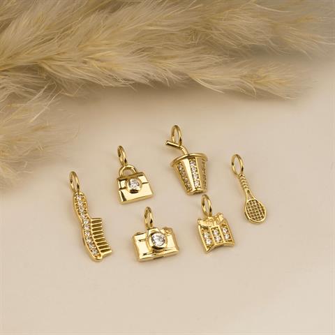 14 Ayar Altın Çanta Motifli Minimal Charm