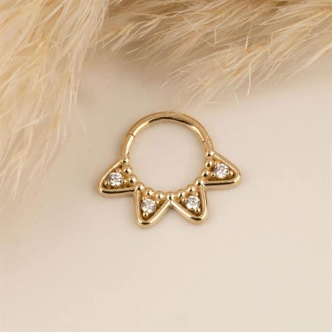 14 Ayar Altın Celestia Minimal Halka Piercing