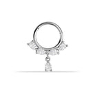 14 Ayar Altın Damla Taşlı Sallantılı Minimal Halka Piercing